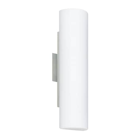 Besa Lighting Baaz 16 Wall Sconce, Opal Matte, Satin Nickel Finish, 2x40W Incandescent 770207-SN